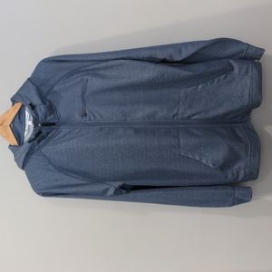 Colosseum Men's Full Zip Performance Hooded Sweatshirt Size XL Heather Blue